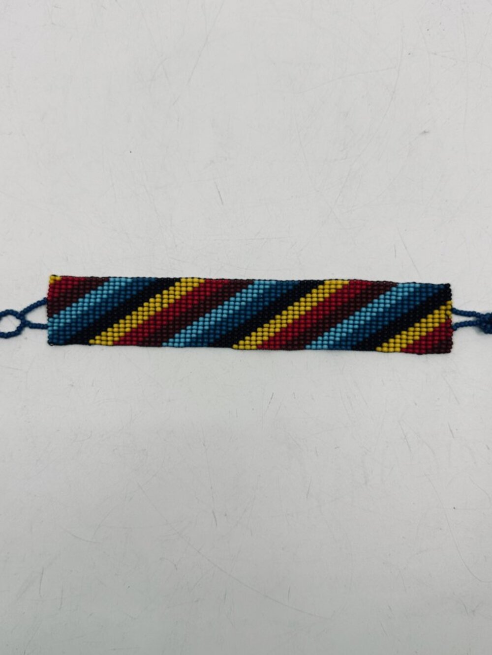 Huichol Beaded Bracelet - Diagonal Stripe